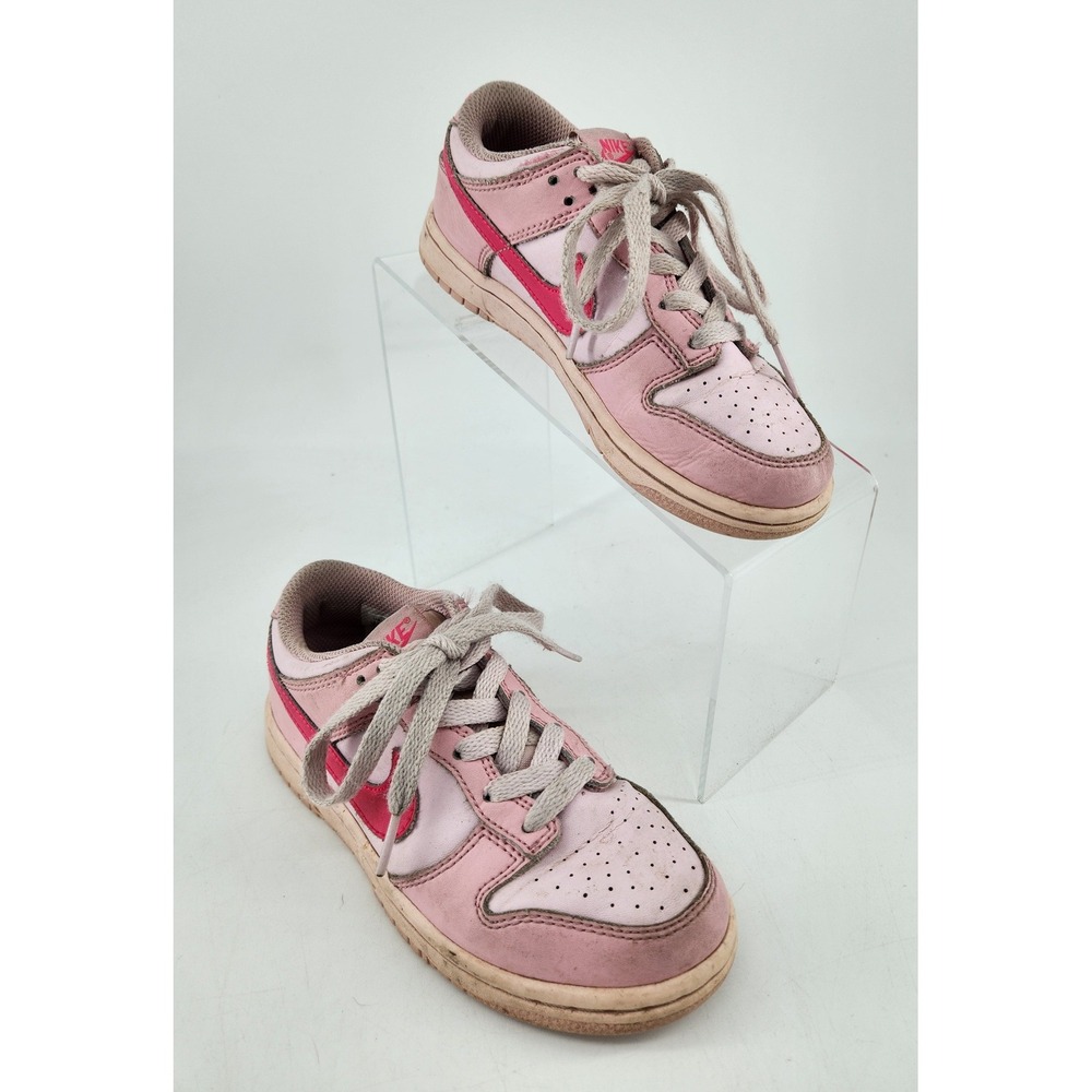 Nike Dunk Low Shoes Kids 13C Triple Pink DH9756-600 Leather Sneakers‎